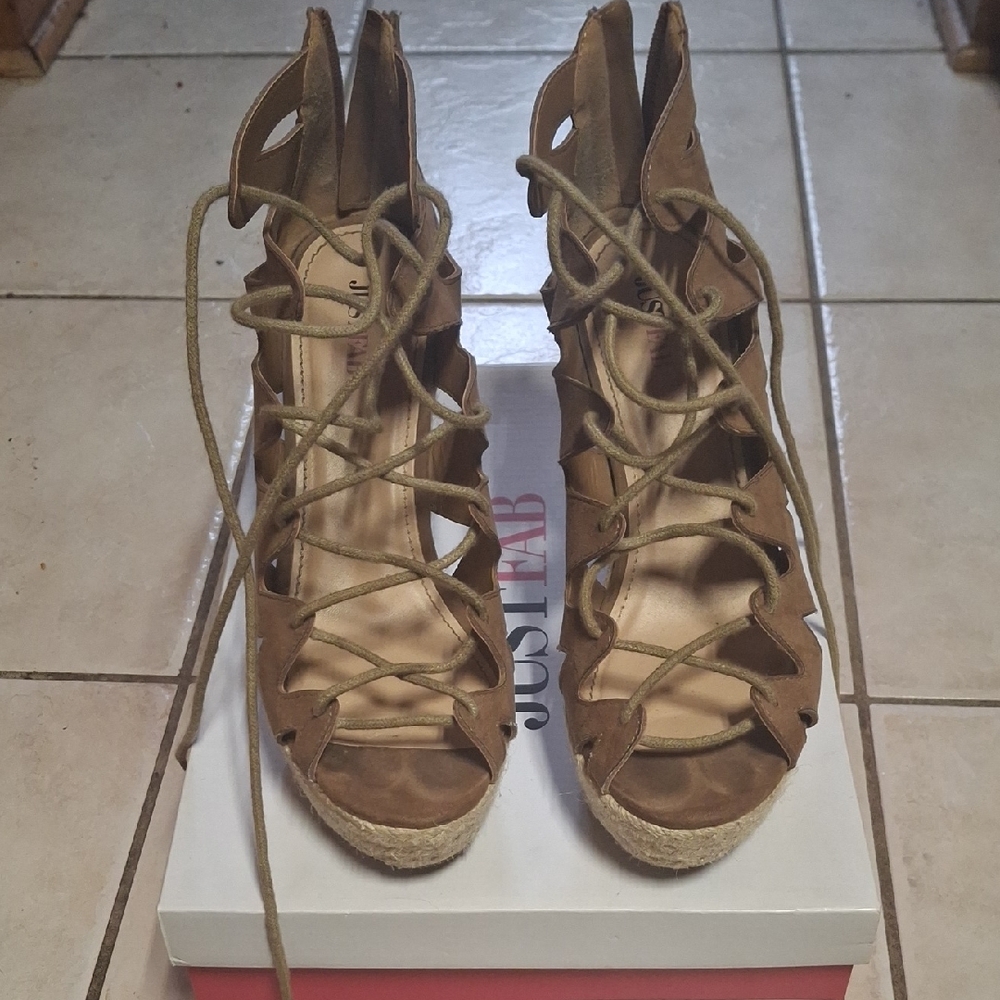 JustFab Brown Lace-Up Women's Shoes